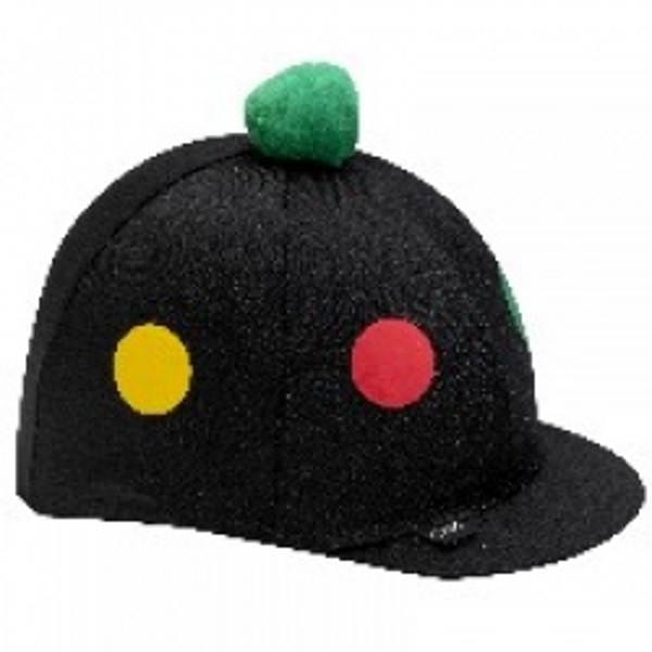 Lycra hat cover black with coloured spots to Golden Hill Pet